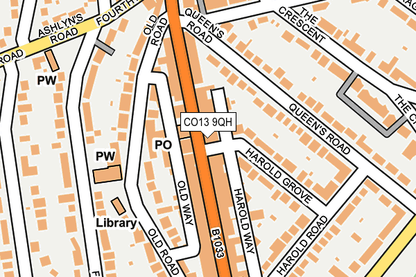 CO13 9QH map - OS OpenMap – Local (Ordnance Survey)