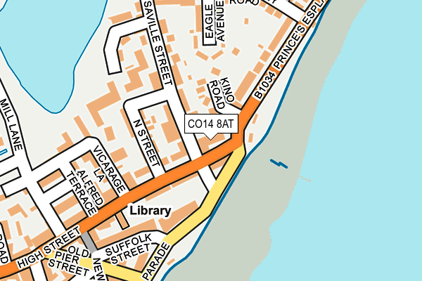CO14 8AT map - OS OpenMap – Local (Ordnance Survey)