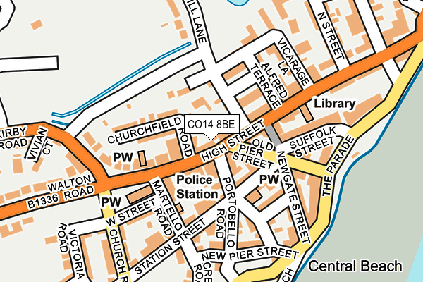 CO14 8BE map - OS OpenMap – Local (Ordnance Survey)