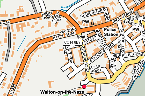CO14 8BY map - OS OpenMap – Local (Ordnance Survey)