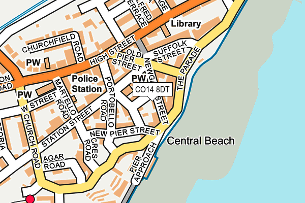 CO14 8DT map - OS OpenMap – Local (Ordnance Survey)