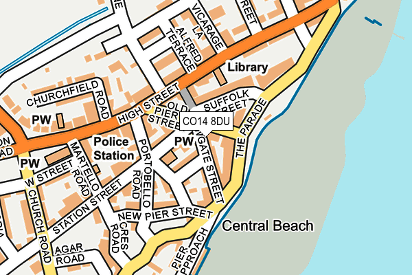 CO14 8DU map - OS OpenMap – Local (Ordnance Survey)