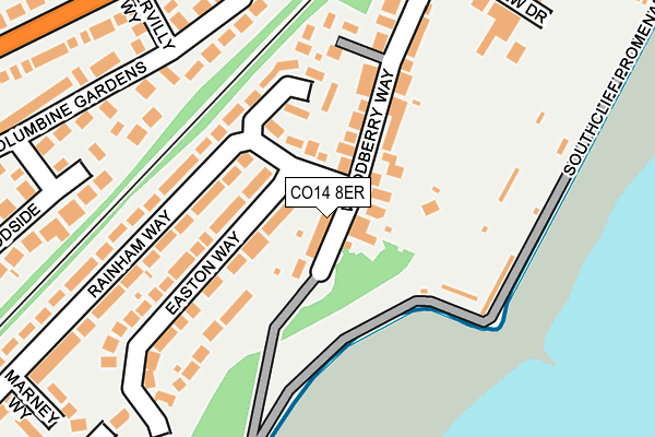 CO14 8ER map - OS OpenMap – Local (Ordnance Survey)