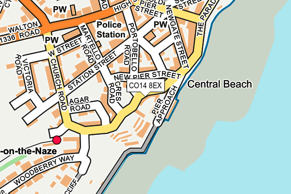 CO14 8EX map - OS OpenMap – Local (Ordnance Survey)