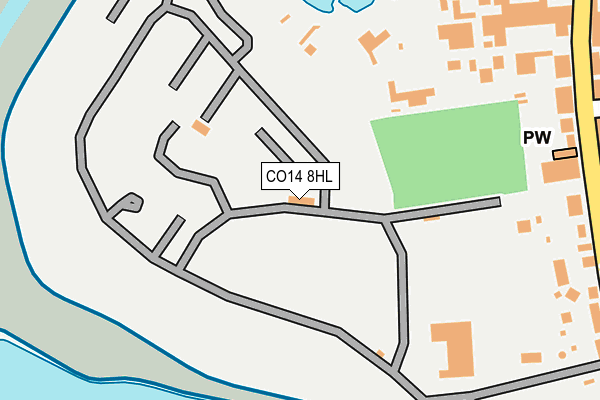 CO14 8HL map - OS OpenMap – Local (Ordnance Survey)