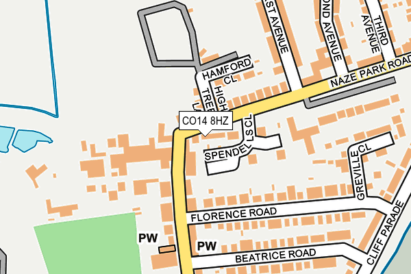 CO14 8HZ map - OS OpenMap – Local (Ordnance Survey)