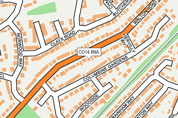 CO14 8NA map - OS OpenMap – Local (Ordnance Survey)