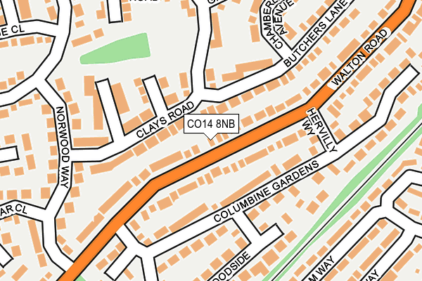 CO14 8NB map - OS OpenMap – Local (Ordnance Survey)