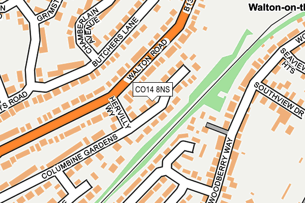 CO14 8NS map - OS OpenMap – Local (Ordnance Survey)
