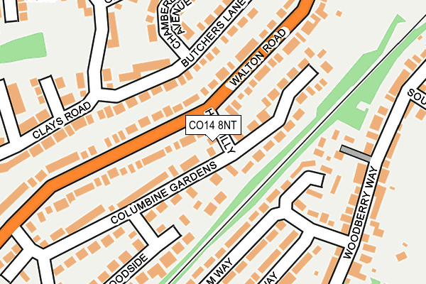 CO14 8NT map - OS OpenMap – Local (Ordnance Survey)