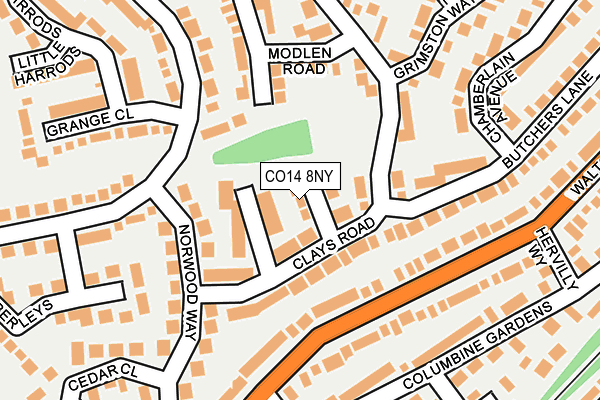 CO14 8NY map - OS OpenMap – Local (Ordnance Survey)