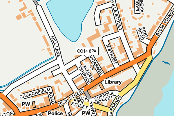 CO14 8PA map - OS OpenMap – Local (Ordnance Survey)
