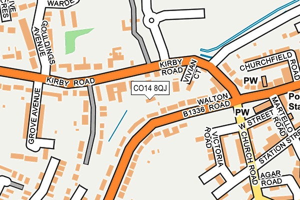 CO14 8QJ map - OS OpenMap – Local (Ordnance Survey)