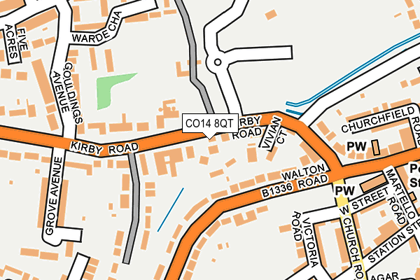 CO14 8QT map - OS OpenMap – Local (Ordnance Survey)