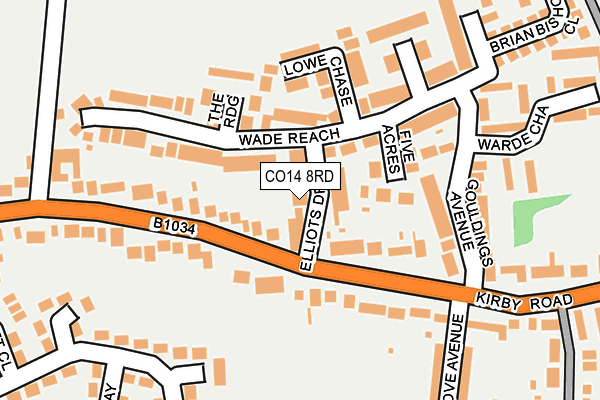 CO14 8RD map - OS OpenMap – Local (Ordnance Survey)