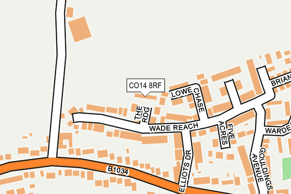 CO14 8RF map - OS OpenMap – Local (Ordnance Survey)