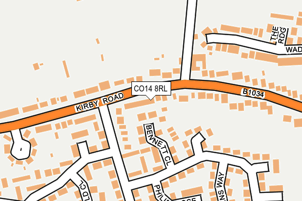 CO14 8RL map - OS OpenMap – Local (Ordnance Survey)