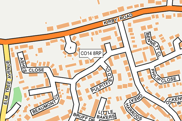 CO14 8RP map - OS OpenMap – Local (Ordnance Survey)