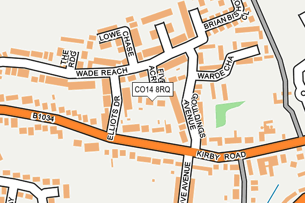 CO14 8RQ map - OS OpenMap – Local (Ordnance Survey)