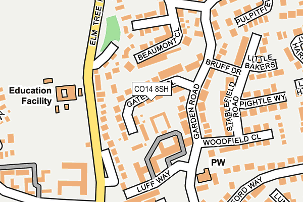 CO14 8SH map - OS OpenMap – Local (Ordnance Survey)
