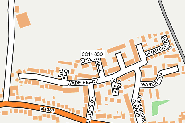 CO14 8SQ map - OS OpenMap – Local (Ordnance Survey)