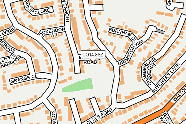 CO14 8SZ map - OS OpenMap – Local (Ordnance Survey)