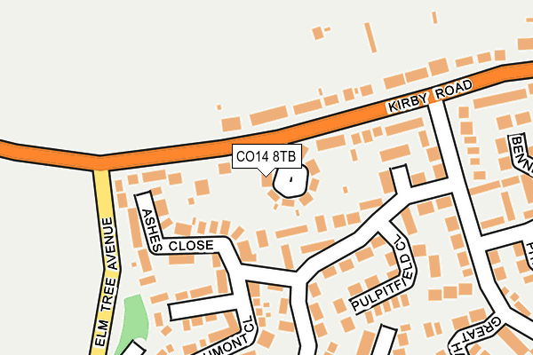 CO14 8TB map - OS OpenMap – Local (Ordnance Survey)