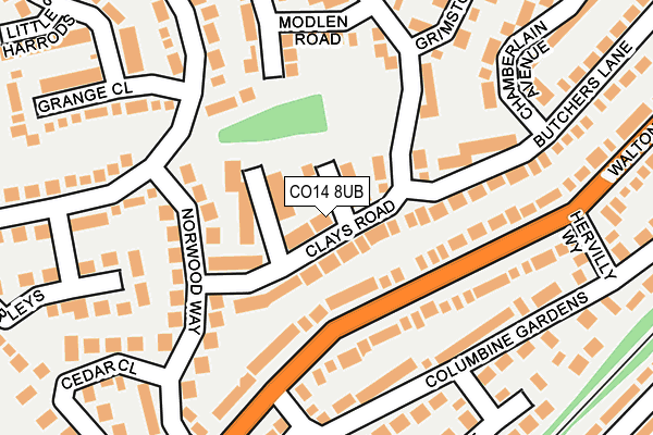 CO14 8UB map - OS OpenMap – Local (Ordnance Survey)