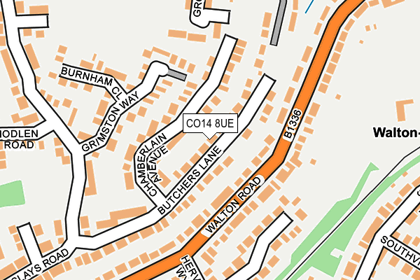 CO14 8UE map - OS OpenMap – Local (Ordnance Survey)