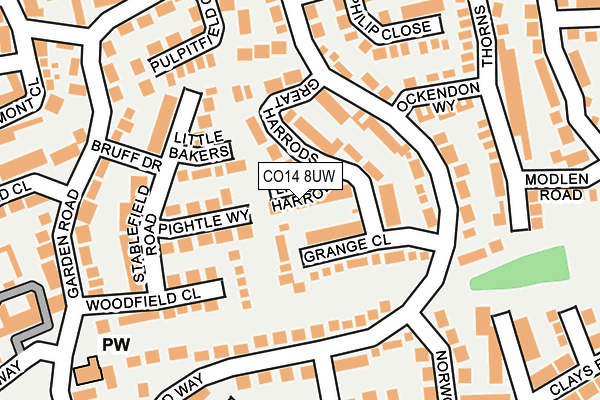 CO14 8UW map - OS OpenMap – Local (Ordnance Survey)