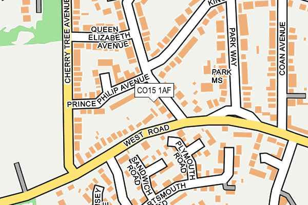 CO15 1AF map - OS OpenMap – Local (Ordnance Survey)