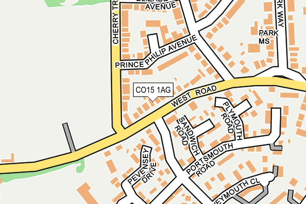 CO15 1AG map - OS OpenMap – Local (Ordnance Survey)