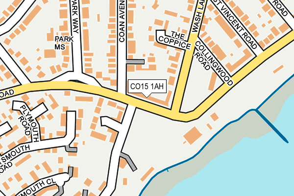 CO15 1AH map - OS OpenMap – Local (Ordnance Survey)