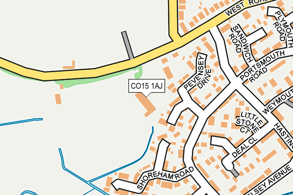 CO15 1AJ map - OS OpenMap – Local (Ordnance Survey)