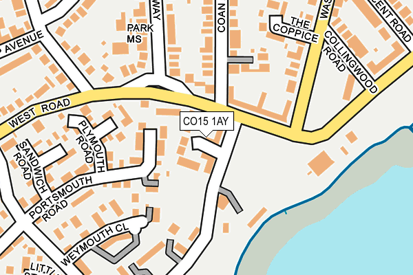 CO15 1AY map - OS OpenMap – Local (Ordnance Survey)