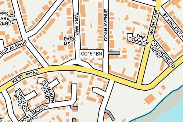 CO15 1BN map - OS OpenMap – Local (Ordnance Survey)