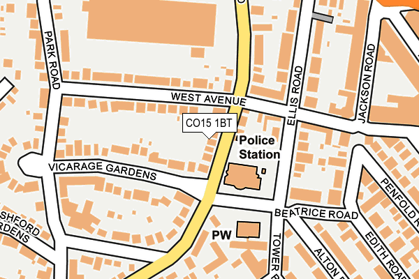 CO15 1BT map - OS OpenMap – Local (Ordnance Survey)