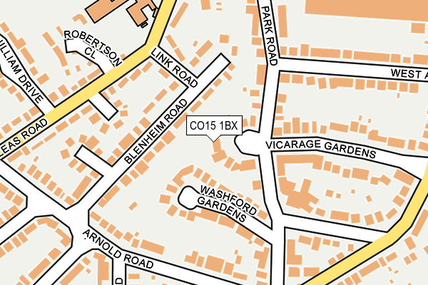 CO15 1BX map - OS OpenMap – Local (Ordnance Survey)