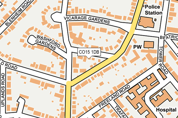 CO15 1DB map - OS OpenMap – Local (Ordnance Survey)