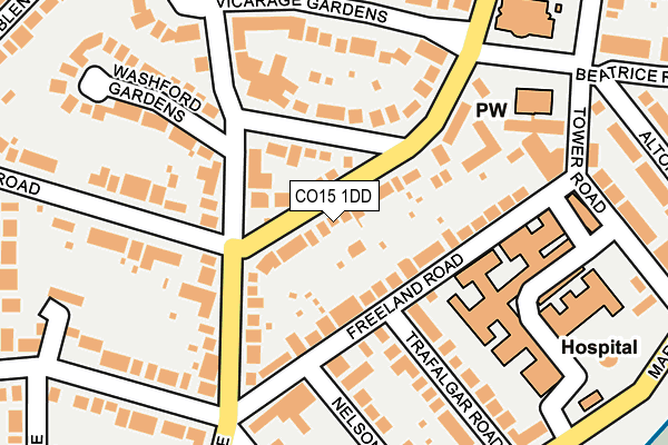 CO15 1DD map - OS OpenMap – Local (Ordnance Survey)