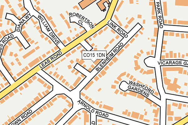 CO15 1DN map - OS OpenMap – Local (Ordnance Survey)
