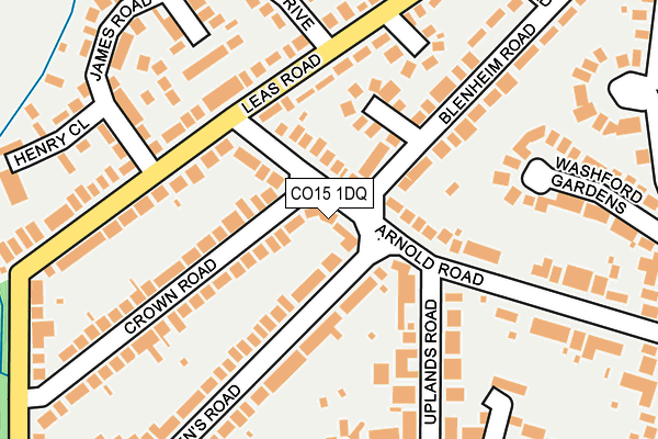 CO15 1DQ map - OS OpenMap – Local (Ordnance Survey)