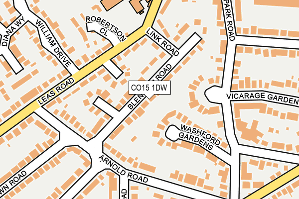 CO15 1DW map - OS OpenMap – Local (Ordnance Survey)