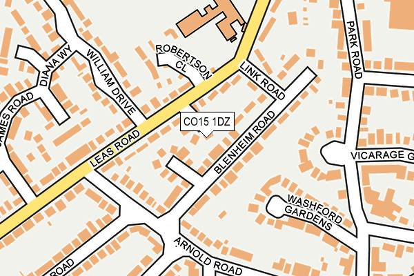CO15 1DZ map - OS OpenMap – Local (Ordnance Survey)