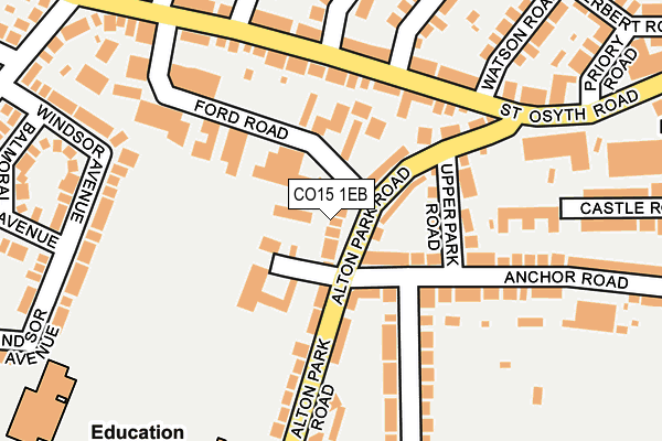 CO15 1EB map - OS OpenMap – Local (Ordnance Survey)