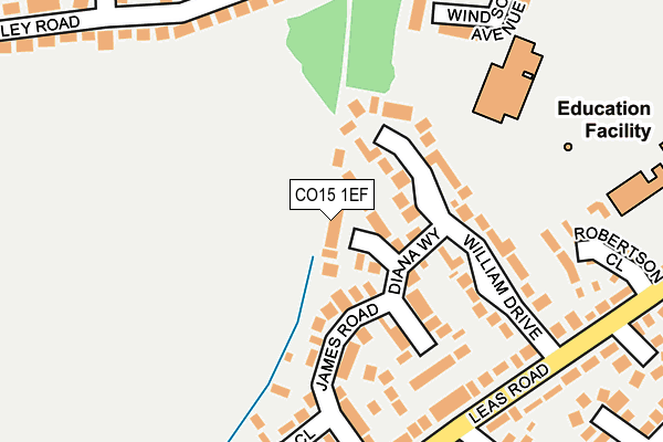 CO15 1EF map - OS OpenMap – Local (Ordnance Survey)