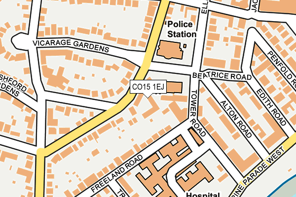 CO15 1EJ map - OS OpenMap – Local (Ordnance Survey)