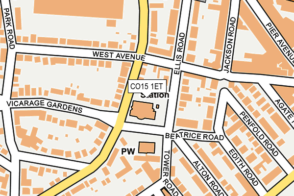 CO15 1ET map - OS OpenMap – Local (Ordnance Survey)