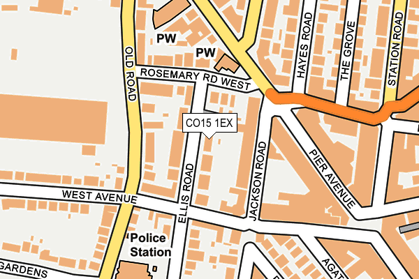 CO15 1EX map - OS OpenMap – Local (Ordnance Survey)