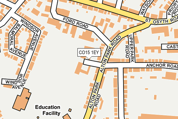 CO15 1EY map - OS OpenMap – Local (Ordnance Survey)